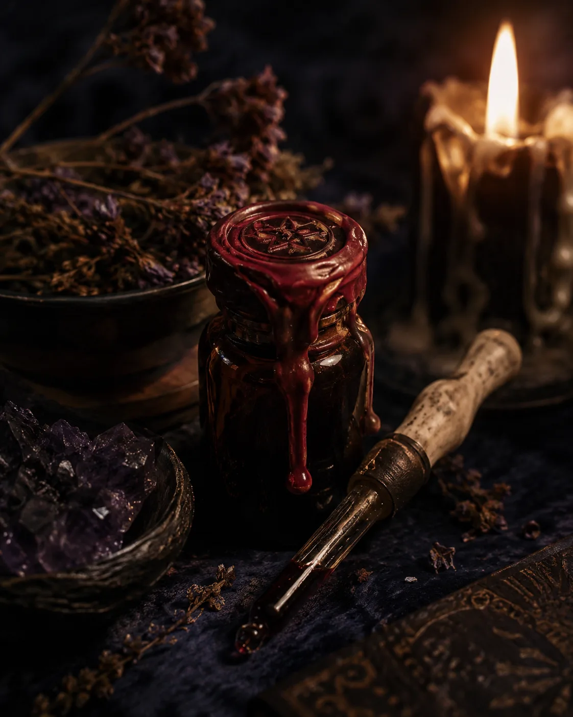 Ritual apothecary tincture with wax seal