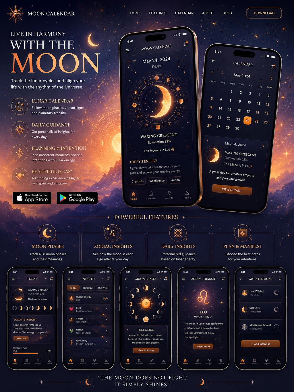 Calendario lunar de días favorables y desfavorables para acciones importantes