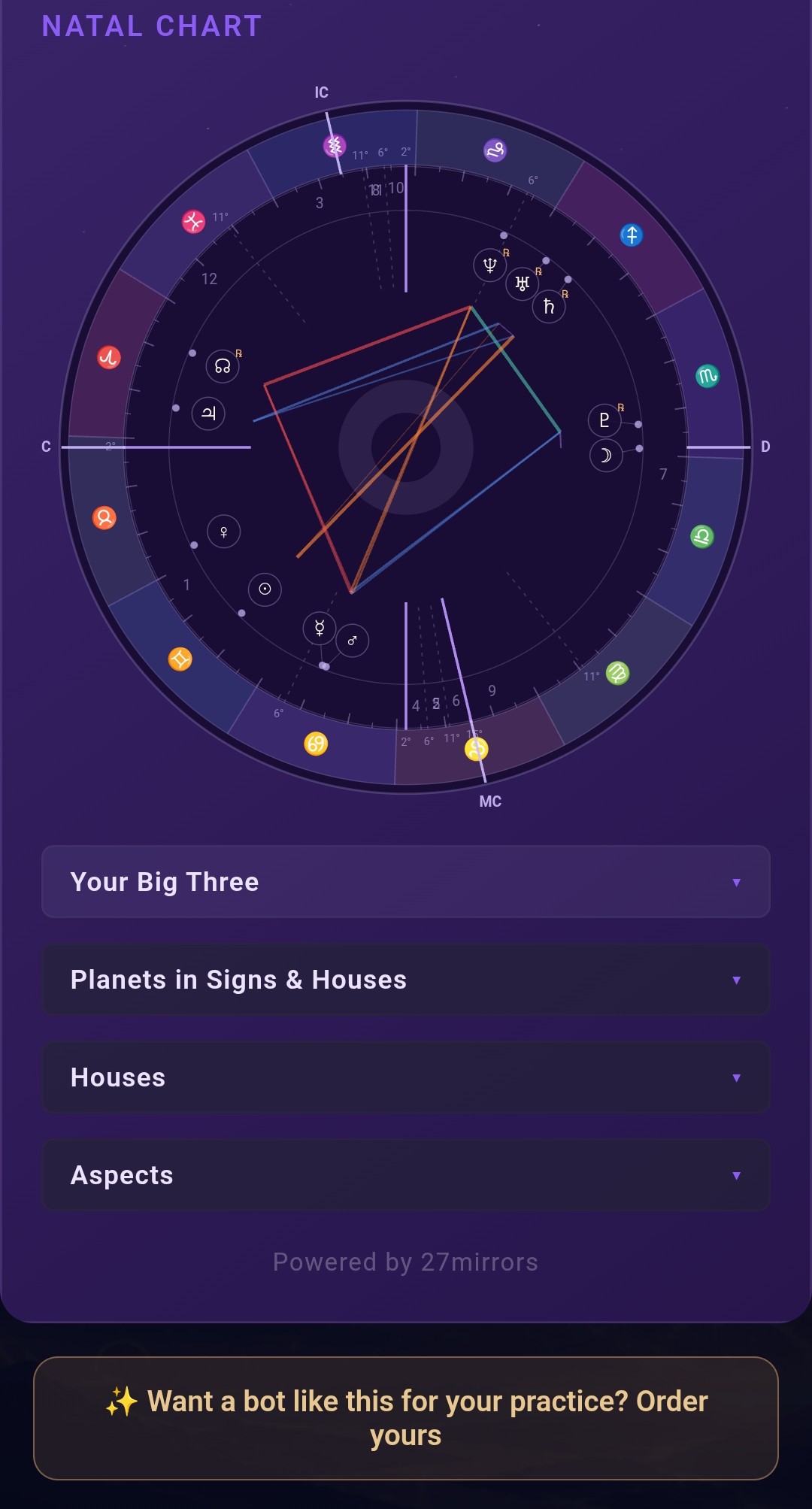 Horoscope bot screen