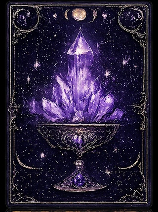 Chalice with crystal cluster