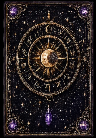 Sun-moon dial with zodiac glyphs