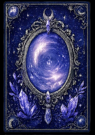 Mirror in moonlit frame