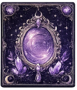 Oval mirror with crystals