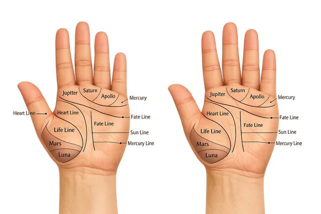 Palm with mapped lines